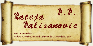 Mateja Mališanović vizit kartica